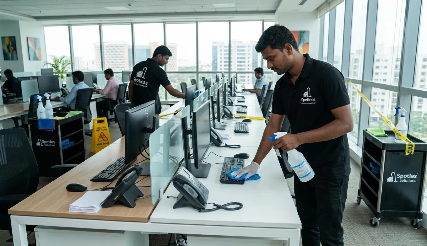 Office workstation sanitization and hygiene cleaning service